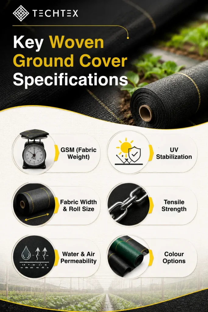 Key PP Woven Ground Cover Specifications